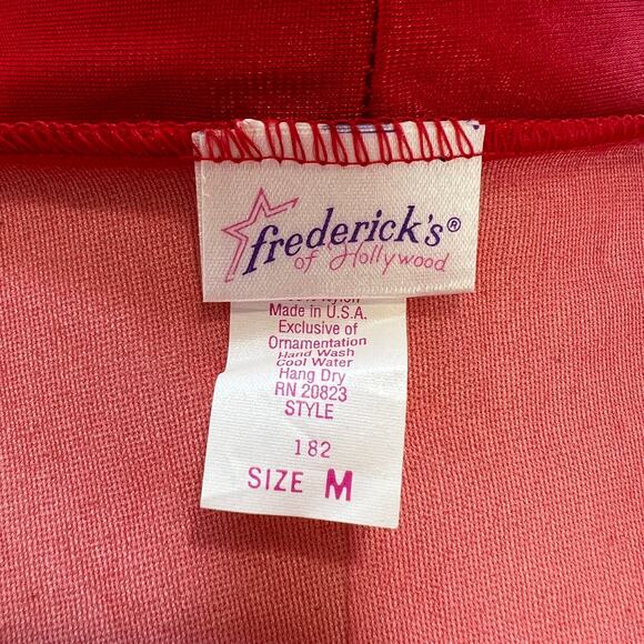 Vintage Fredrick's of Hollywood Red Sheer Nylon Robe Lingerie - Picture 3 of 7